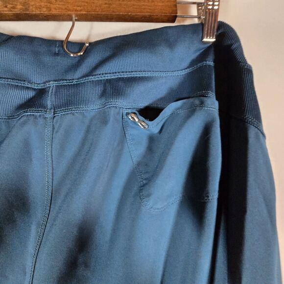 Womens Blue/green 2XL Scrub Pants Slim Flat Front Waisted Pants Slit Ankle - Picture 12 of 12